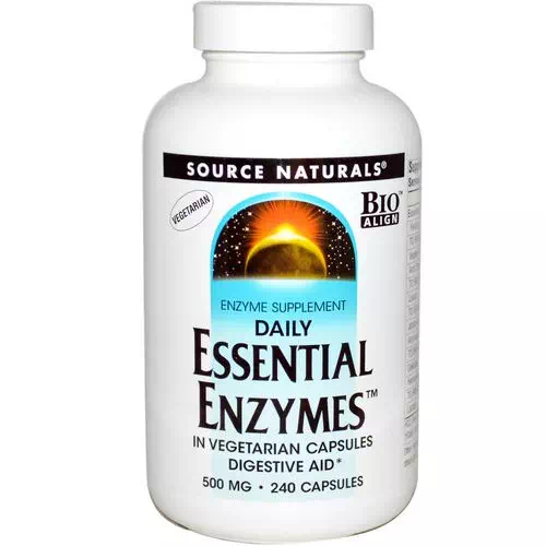 Source Naturals, Vegetarian Daily Essential Enzymes, 500 mg, 240 Capsules Review
