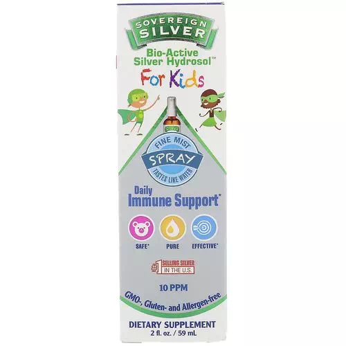 Sovereign Silver, Bio-Active Silver Hydrosol, For Kids, Daily Immune Support Spray, 2 fl oz (59 ml) Review