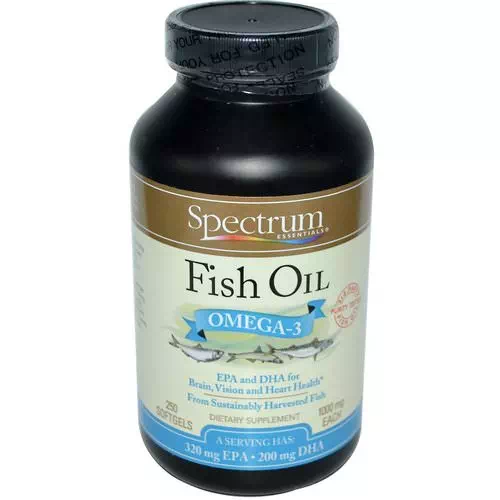 Spectrum Essentials, Fish Oil, Omega-3, 1000 mg, 250 Softgels Review