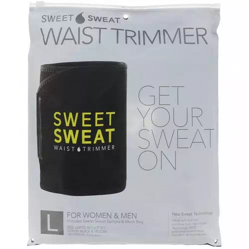 Sports Research, Sweet Sweat Waist Trimmer, Large, Black & Yellow, 1 Belt Review