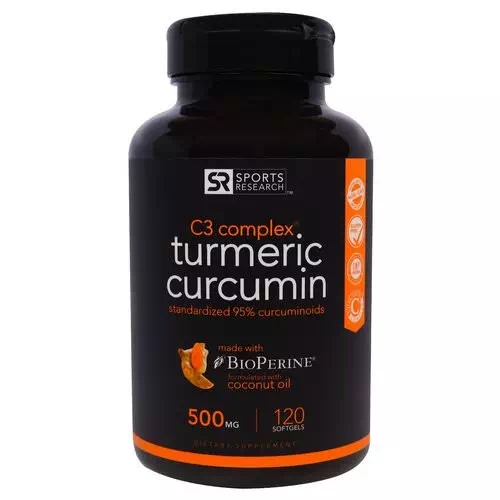 Sports Research, Turmeric Curcumin, C3 Complex, 500 mg, 120 Softgels Review