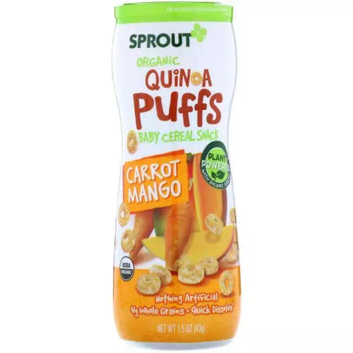 Sprout Organic, Quinoa Puffs, Carrot Mango, 1.5 oz (43 g) Review