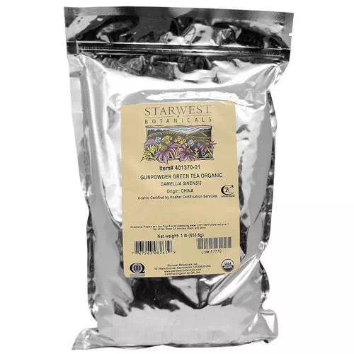 Starwest Botanicals, Organic Gunpowder Green Tea, 1 lb (453.6 g) Review