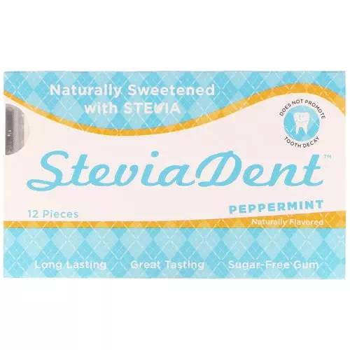 Stevita, SteviaDent, Sugar-Free Gum, Peppermint, 12 Pieces Review