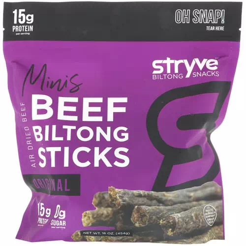 Stryve Foods, Biltong Sticks, Minis, Original, 16 oz (454 g) Review