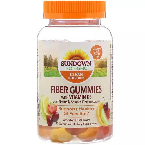 Sundown Naturals, Fiber Gummies with Vitamin D3, Assorted Fruit Flavors, 50 Gummies Review