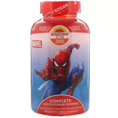 Sundown Naturals Kids, Complete Multivitamin Gummies, Marvel Spiderman, Natural Strawberry, Watermelon & Raspberry Flavors, 180 Gummies Review