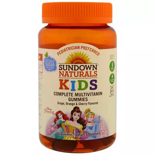 Sundown Naturals Kids, Complete Multivitamin Gummies, Disney Princess, Grape, Orange & Cherry, 60 Gummies Review