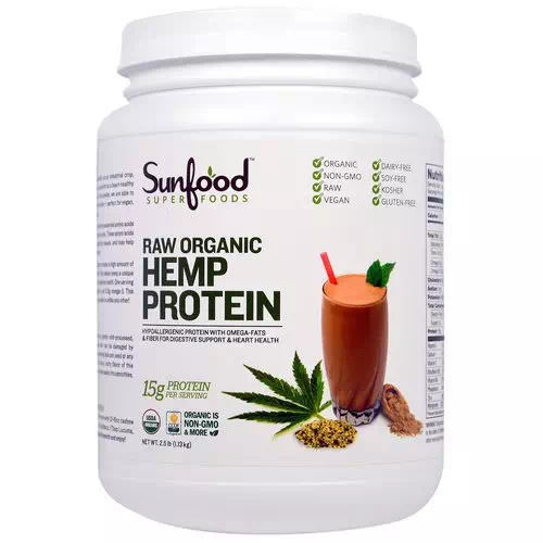 Sunfood, Raw Organic, Hemp Protein Powder, 2.5 lb (1.13 kg) Review