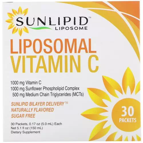 SunLipid, Liposomal Vitamin C, Naturally Flavored, 30 Packets, 0.17 oz (5.0 ml) Each Review
