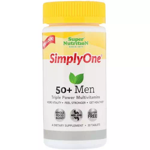Super Nutrition, SimplyOne, 50+ Men, Triple Power Multivitamins, 30 Tablets Review