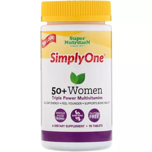Super Nutrition, SimplyOne, 50+ Women, Triple Power Multivitamins, 90 Tablets Review