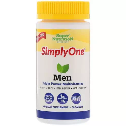 Super Nutrition, SimplyOne, Men, Triple Power Multivitamin, 30 Tablets Review