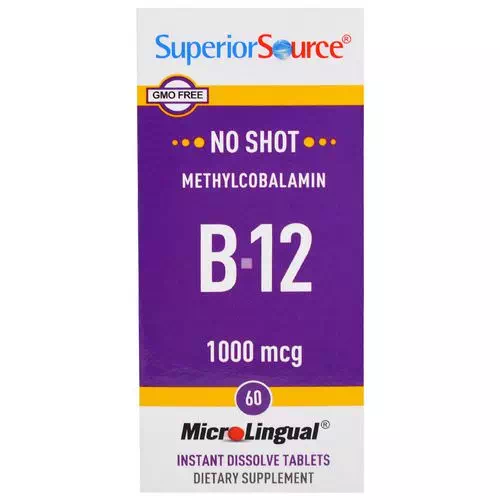 Superior Source, Methylcobalamin B-12, 1000 mcg, 60 MicroLingual Instant Dissolve Tablets Review