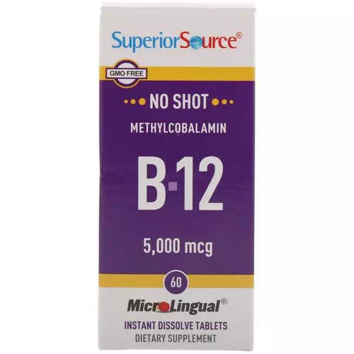 Superior Source, Methylcobalamin B12, 5000 mcg, 60 MicroLingual Instant Dissolve Tablets Review