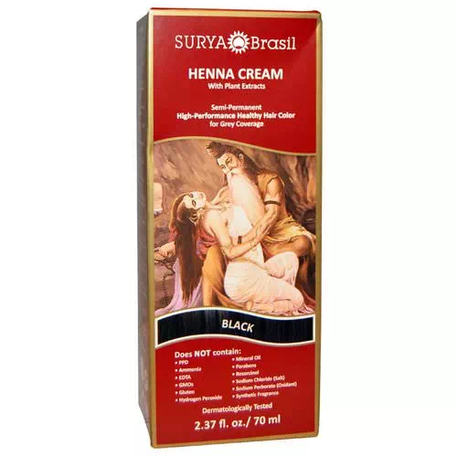 Surya Brasil, Henna Cream, Hair Color and Conditioner, Black, 2.37 fl oz (70 ml) Review