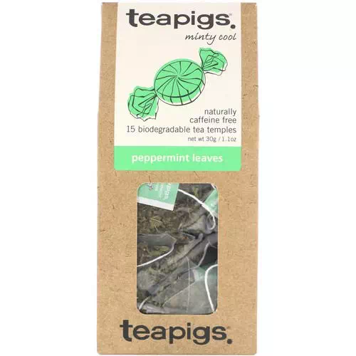 TeaPigs, Minty Cool, Peppermint Leaves, Caffeine Free, 15 Tea Temples, 1.1 oz (30 g) Review