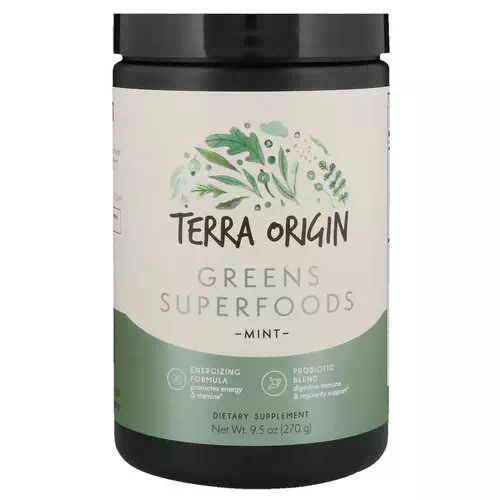 Terra Origin, Greens Superfoods, Mint, 9.5 oz (270 g) Review