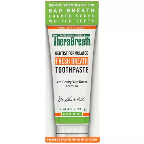 TheraBreath, Fresh Breath Toothpaste, Mild Mint Flavor, 4 oz (113.5 g) Review