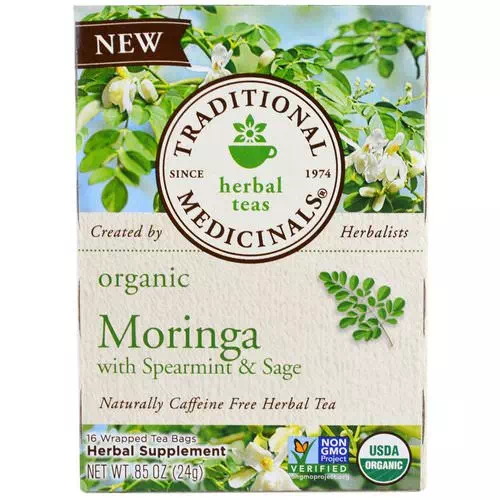 Traditional Medicinals, Organic Moringa with Spearmint & Sage, 16 Wrapped Tea Bags, 86 oz (24 g) Review