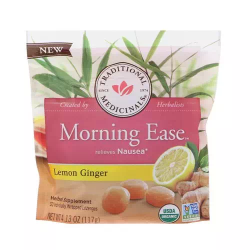 Traditional Medicinals, Organic, Morning Ease, Lemon Ginger, 30 Individually Wrapped Lozenges, 4.13 oz (117 g) Review