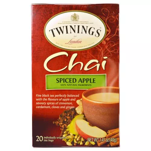 Twinings, Chai, Spiced Apple, 20 Tea Bags, 1.41 oz (40 g) Review
