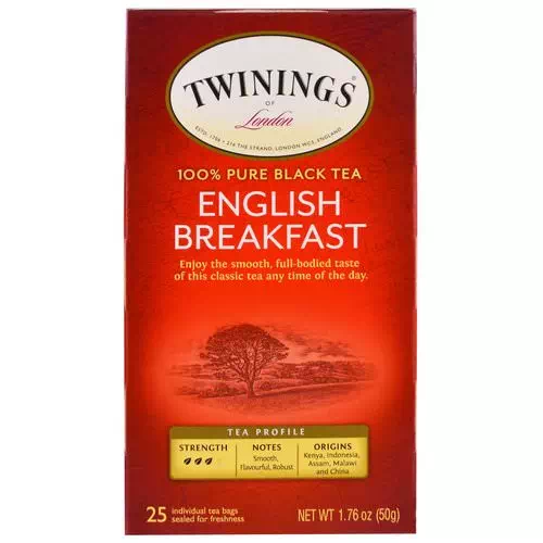 Twinings, English Breakfast Tea, 25 Individual Tea Bags, 1.76 oz (50 g) Review