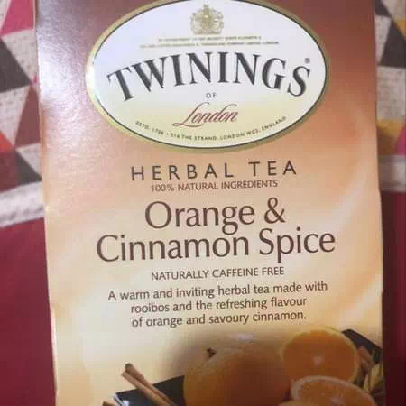 Herbal Tea, Orange & Cinnamon Spice, Naturally Caffeine Free