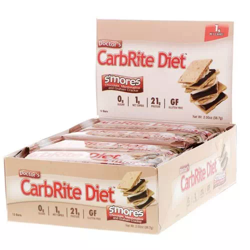 Universal Nutrition, Doctor's CarbRite Diet Bar, Sugar Free, Smores, 12 Bars, 2.00 oz (56.7 g) Each Review