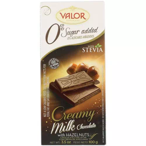 Valor, 0% Sugar Added, Creamy Milk Chocolate With Hazelnut, 3.5 oz (100 g) Review