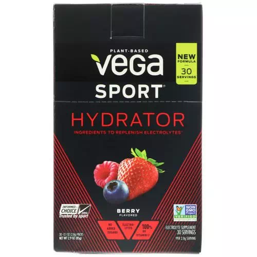 Vega, Hydrator, Berry, 30 Packs, 0.1 oz (2.8 g) Each Review