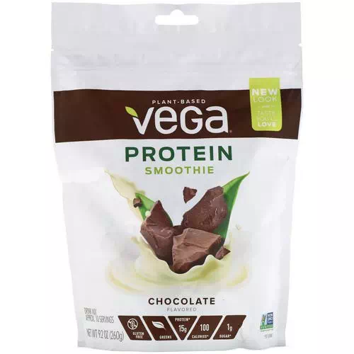 Vega, Protein Smoothie, Chocolate Flavored, 9.2 oz (260 g) Review