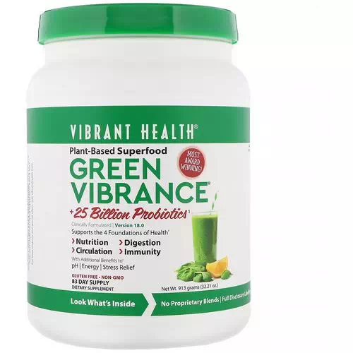 Vibrant Health, Green Vibrance +25 Billion Probiotics, Version 18.0, 32.21 oz (913 g) Review