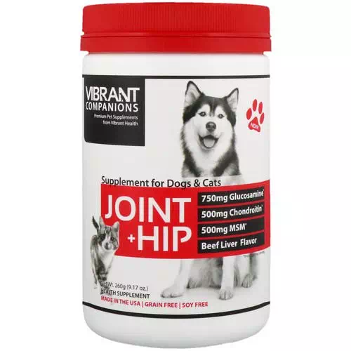 Vibrant Health, Joint + Hip, Supplement for Dogs & Cats, Beef Liver Flavor, 9.17 oz (260 g) Review