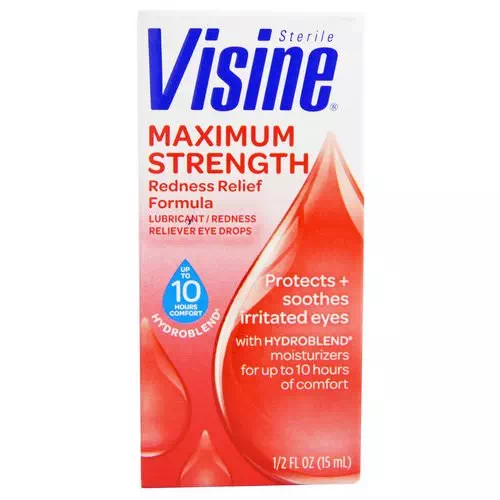 Visine, Lubricant, Redness Reliever Eye Drops, Sterile, Maximum Strength, 1/2 fl oz (15 ml) Review