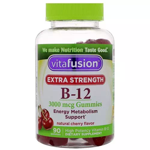 VitaFusion, Extra Strength B-12, Natural Cherry Flavor, 3000 mcg, 90 Gummies Review