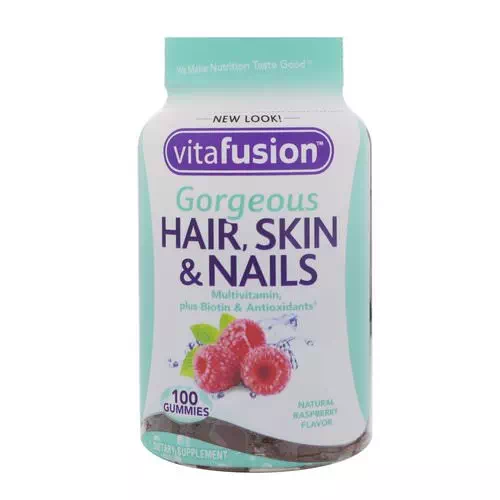VitaFusion, Gorgeous Hair, Skin & Nails Multivitamin, Natural Raspberry Flavor, 100 Gummies Review