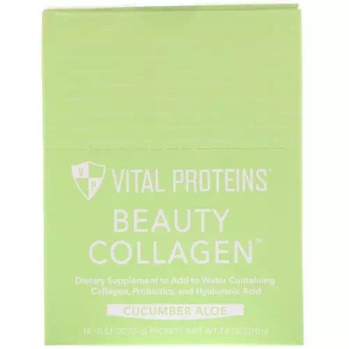 Vital Proteins, Beauty Collagen, Cucumber Aloe, 14 Packets, 0.53 oz (15 g) Each Review