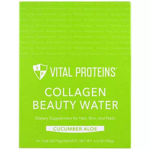 Vital Proteins, Collagen Beauty Water, Cucumber Aloe, 14 Packets, 0.46 oz (13 g) Review