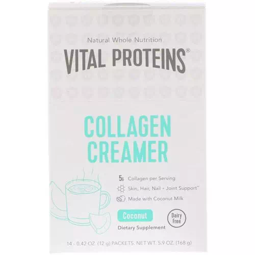Vital Proteins, Collagen Creamer, Coconut, 14 Packets, 0.42 oz (12 g) Each Review