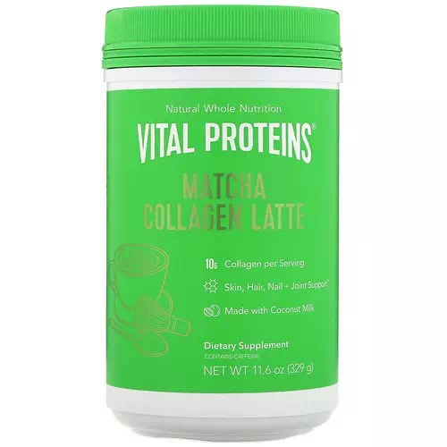 Vital Proteins, Matcha Collagen Latte, Unflavored, 11.6 oz (329 g) Review