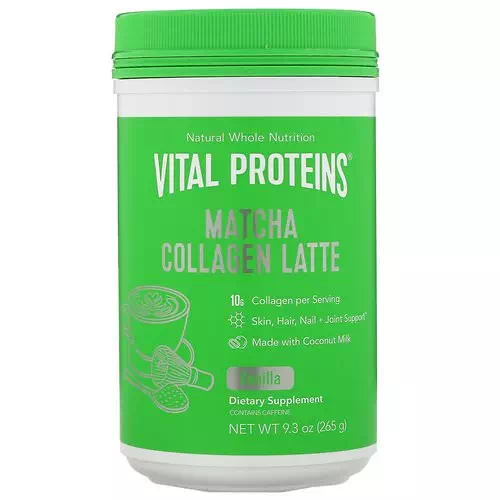 Vital Proteins, Matcha Collagen Latte, Vanilla, 9.3 oz (265 g) Review