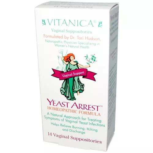 Vitanica, Yeast Arrest, Vaginal Support, 14 Vaginal Suppositories Review