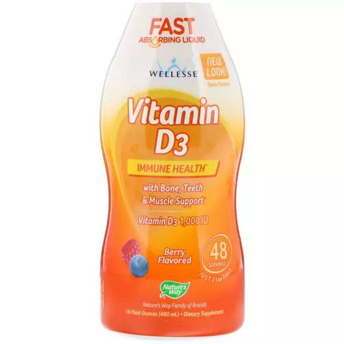 Wellesse Premium Liquid Supplements, Vitamin D3, Natural Berry Flavor, 1,000 IU, 16 fl oz (480 ml) Review