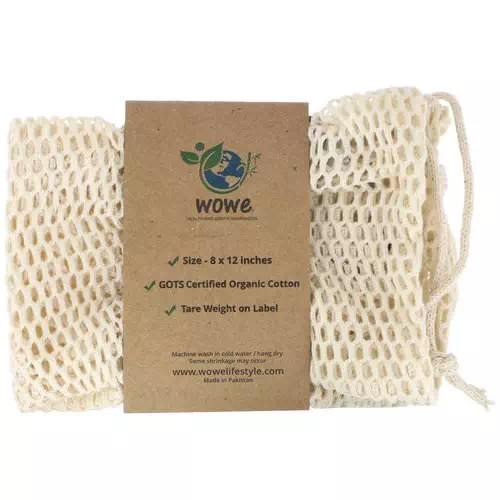 Wowe, Certified Organic Cotton Mesh Bag, 1 Bag, 8 in x 12 in Review