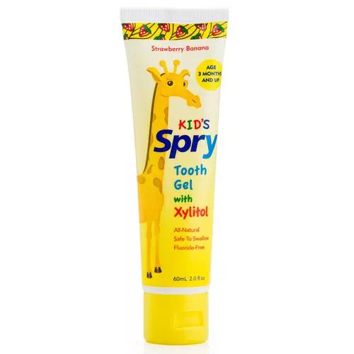 Xlear, Kid's Spry Tooth Gel, with Xylitol, Strawberry Banana, 2.0 fl oz (60 ml) Review