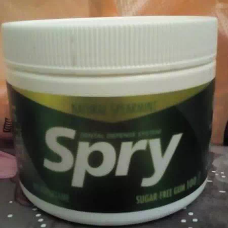 Spry, Chewing Gum, Natural Spearmint, Sugar Free