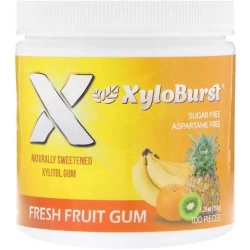 Xyloburst, Xylitol Chewing Gum, Fresh Fruit, 5.29 oz (150 g), 100 Pieces Review