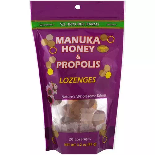 Y.S. Eco Bee Farms, Manuka Honey & Propolis Lozenges, 20 Lozenges, 3.2 oz (92 g) Review