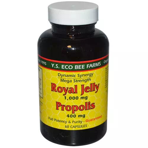 Y.S. Eco Bee Farms, Royal Jelly, Propolis, 1,000 mg/400 mg, 60 Capsules Review